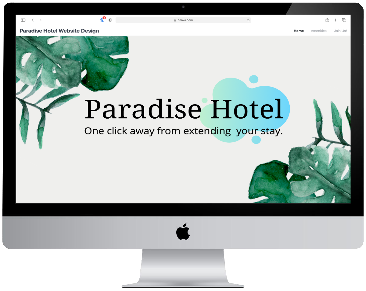 Paradise Hotel Wesbite Design image